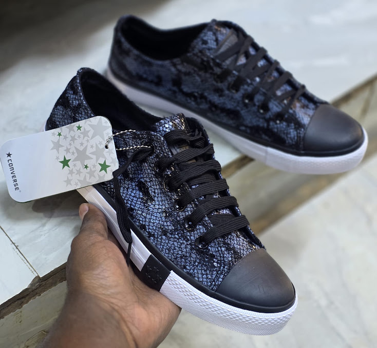 Converse All Star Low-Cut Exotic Textured Leather Sneakers